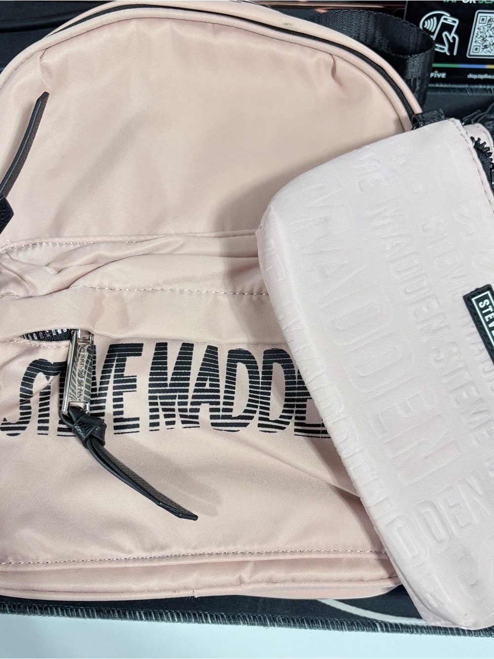 Steve Madden Pale Blush Pink Backpack with Matching Pouch